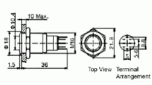 Tlačítko ON-ON R1612X-B-IP67 antivandal 5108-2721